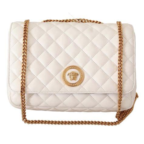 versace shoulder bag white|versace embellished leather shoulder bag.